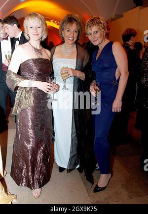Esther Ranzen with `Bad Girls' Vicky Alcock and Linda Henry at Banquetting House, Whitehall Palace. Stock Photo